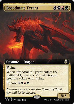 Broodmate Tyrant (Extended Art) (071) Ripple Foil - Commander: Modern Horizons 3