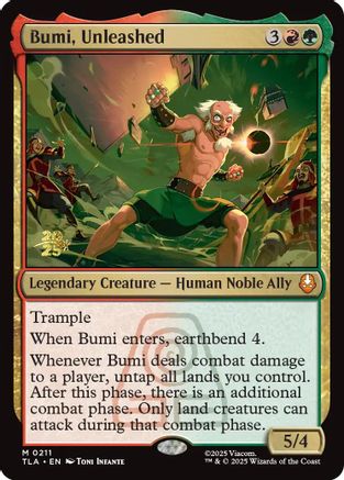 Bumi, Unleashed (Prerelease) (211) Foil - Avatar: The Last Airbender