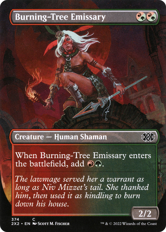 Burning-Tree Emissary (Borderless) (374) - Double Masters 2022