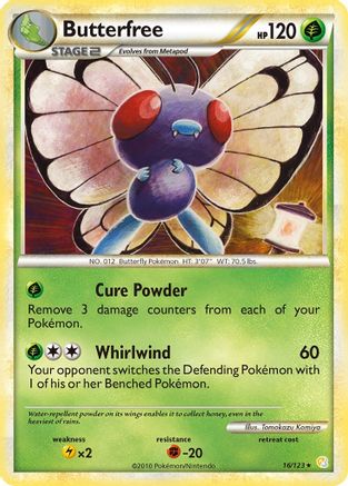 Butterfree (16) Reverse Holofoil - HeartGold & SoulSilver