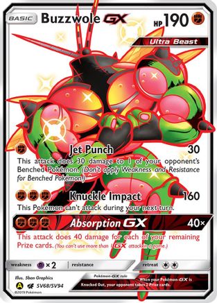 Buzzwole GX (SV68) (Shiny Vault) Holofoil - Hidden Fates