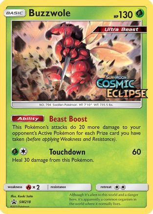 Buzzwole (Prerelease) (SM218) Holofoil - Black Star Promos