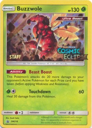 Buzzwole (Prerelease) [Staff] (SM218) Holofoil - Black Star Promos