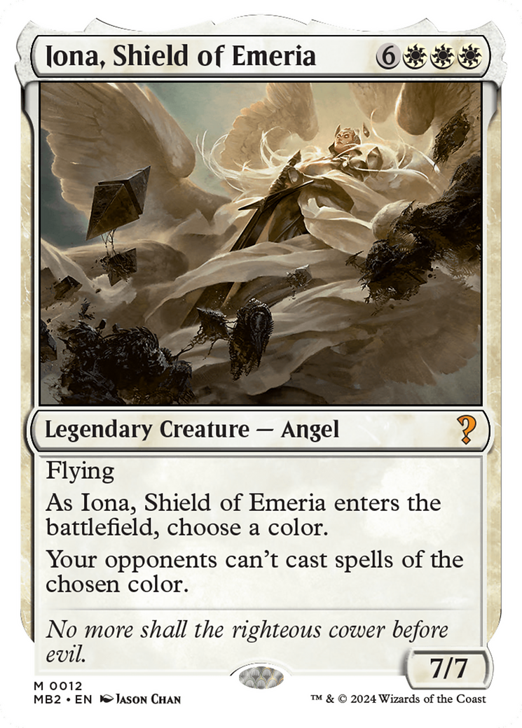 Iona, Shield of Emeria (White Border) [Mystery Booster 2] | Silver Goblin