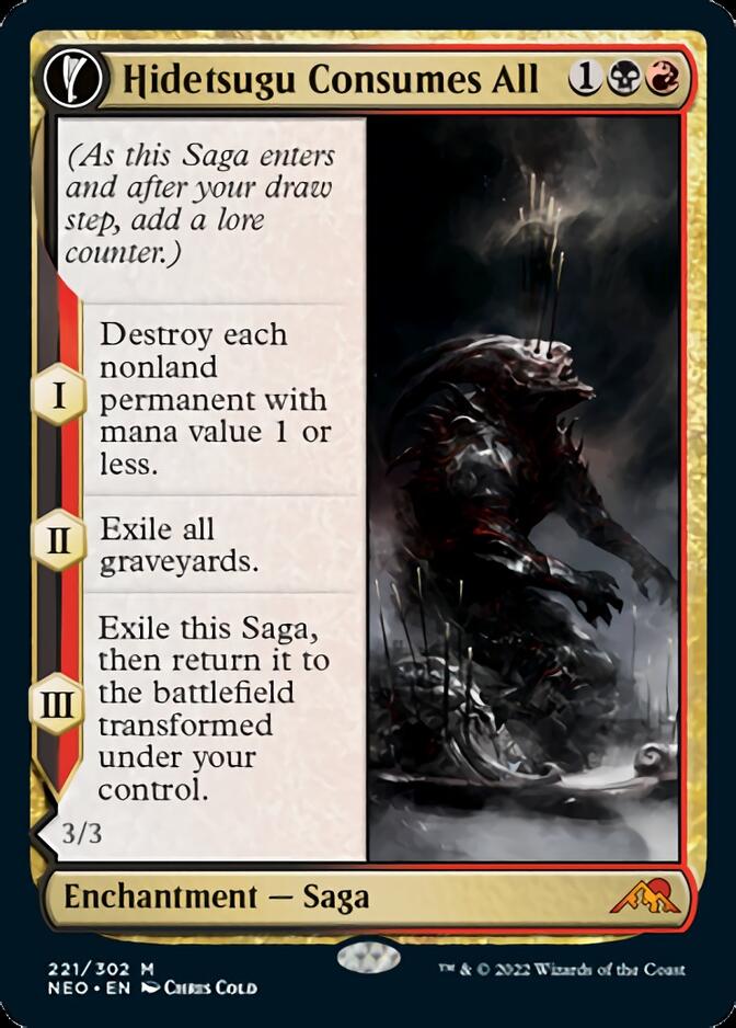 Hidetsugu Consumes All // Vessel of the All-Consuming (221) Foil - Kamigawa: Neon Dynasty