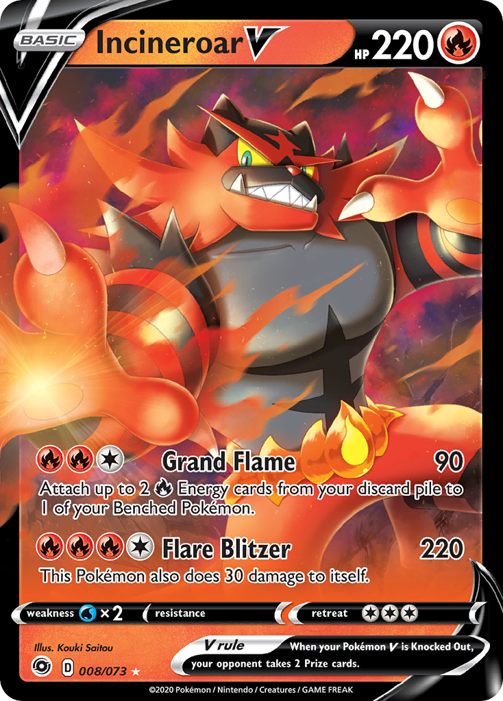 Incineroar V (008/073) [Sword & Shield: Champion's Path] | Silver Goblin