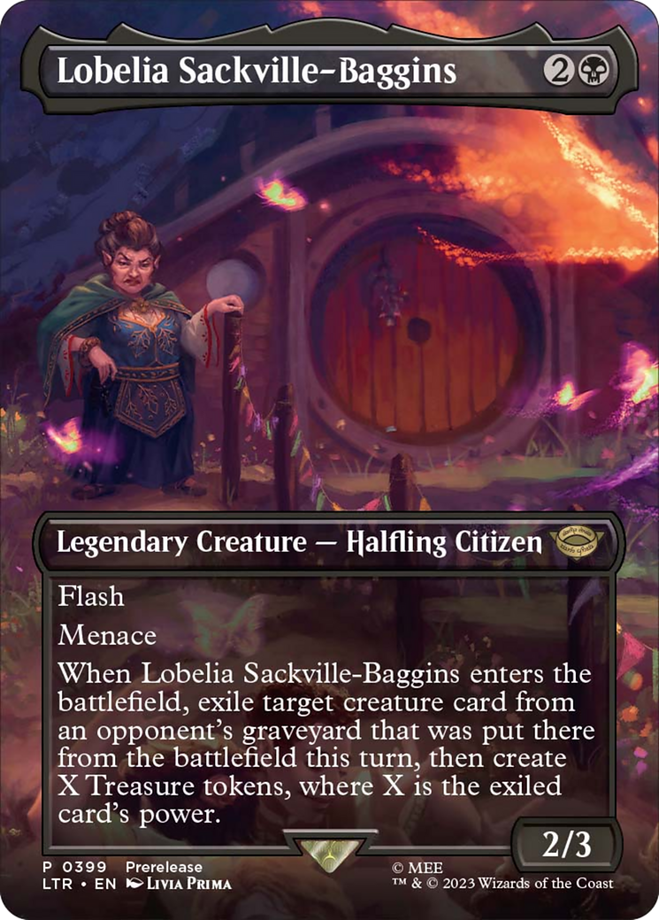 Lobelia Sackville-Baggins (Borderless Alternate Art) [The Lord of the Rings: Tales of Middle-Earth] | Silver Goblin