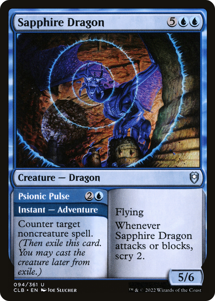 Sapphire Dragon // Psionic Pulse [Commander Legends: Battle for Baldur's Gate]