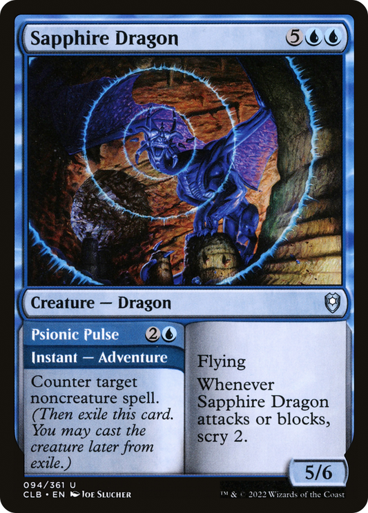 Sapphire Dragon // Psionic Pulse [Commander Legends: Battle for Baldur's Gate]