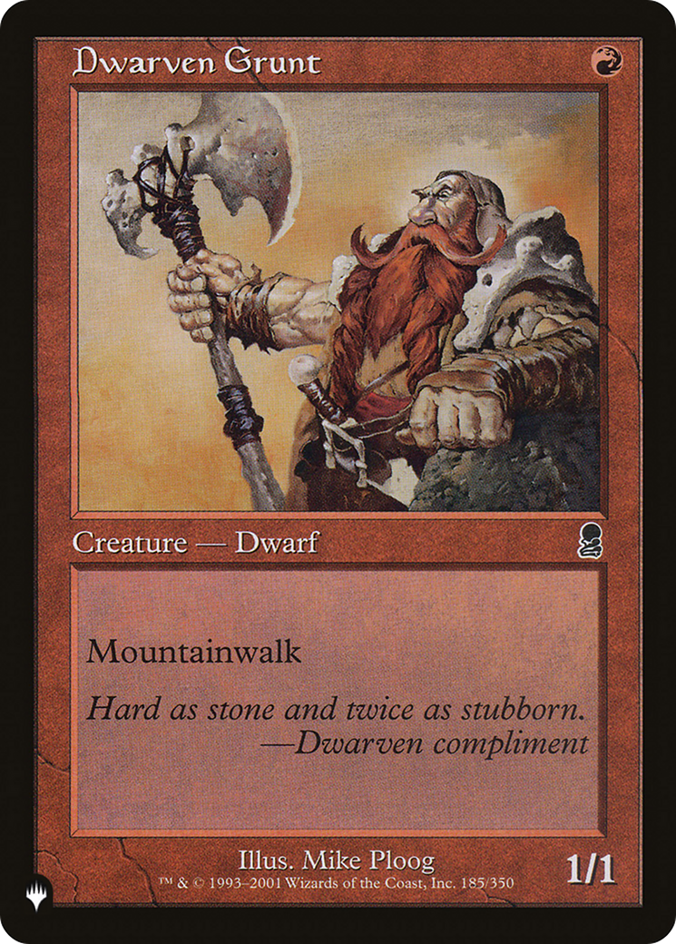 Dwarven Grunt (Retro) (ODY-185) - The List