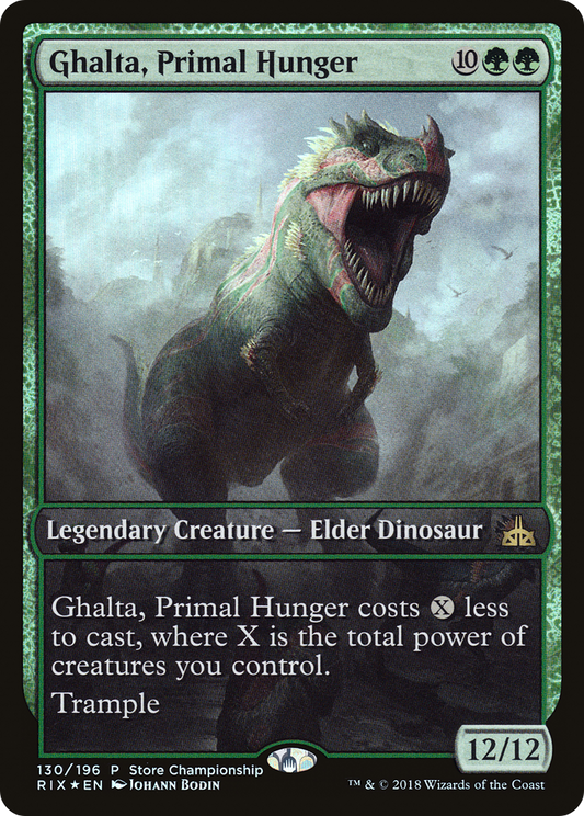 Ghalta, Primal Hunger (Store Championship) (Full Art) [Rivals of Ixalan Promos]