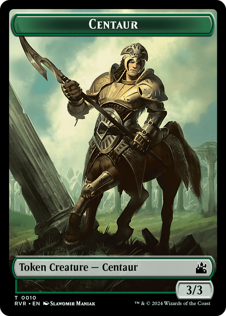 Saproling // Centaur Double-Sided Token [Ravnica Remastered Tokens] | Silver Goblin