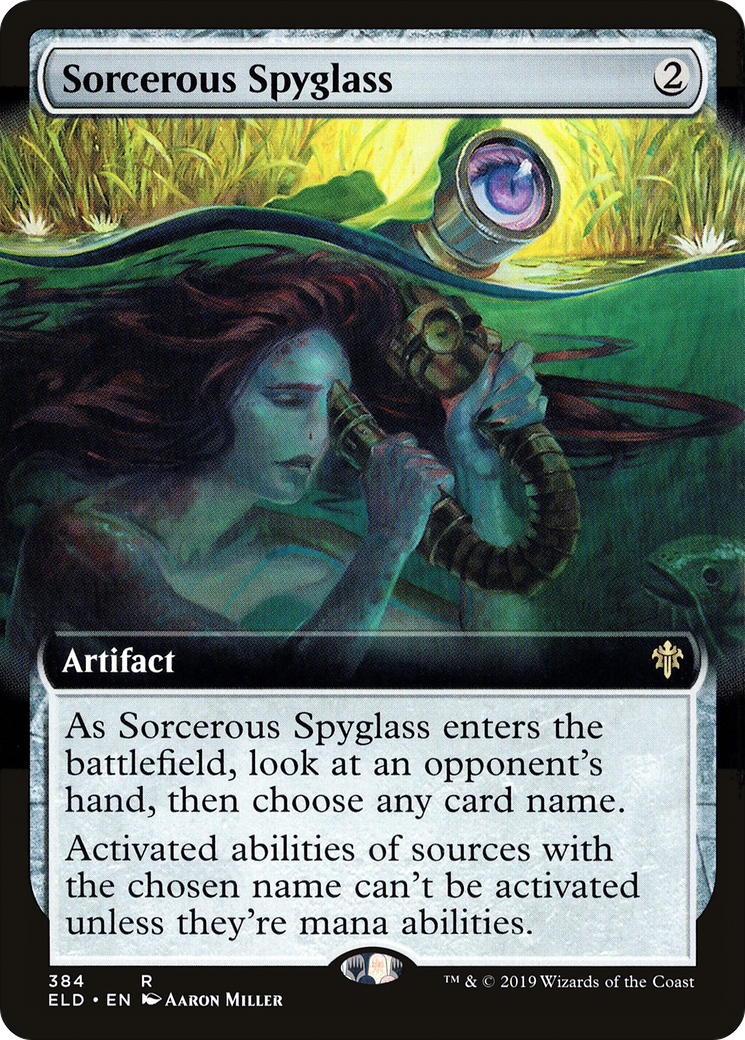 Sorcerous Spyglass (Extended Art) (384) Foil - Throne of Eldraine