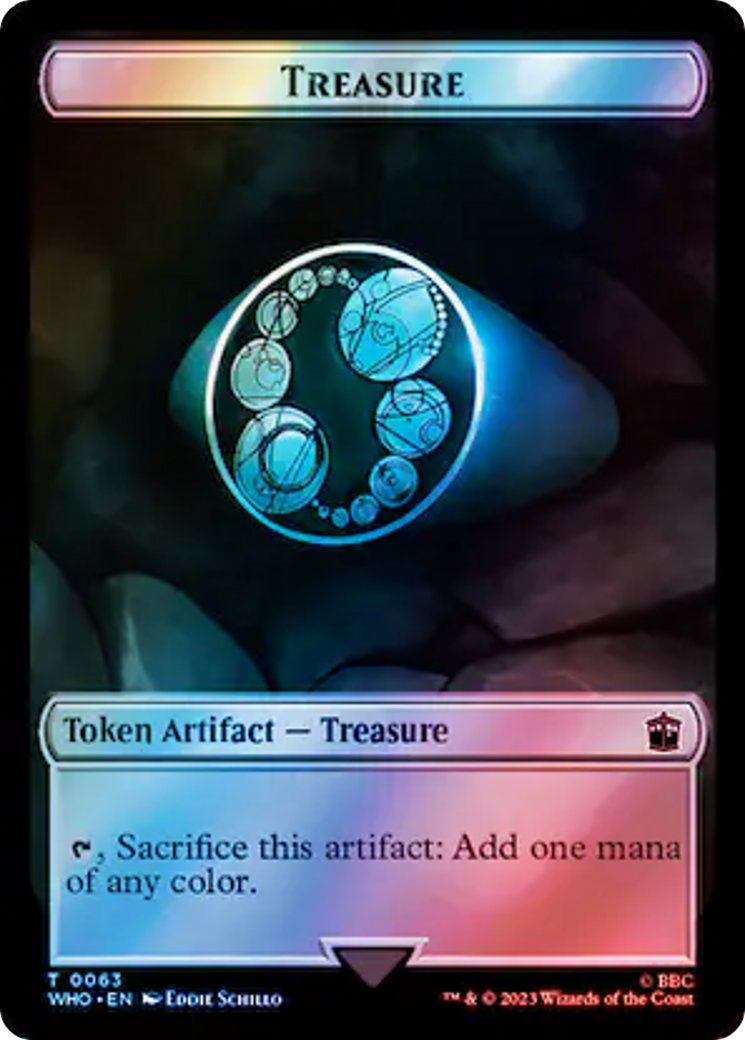 Alien Angel // Treasure (0063) Double-Sided Token (Surge Foil) [Doctor Who Tokens] | Silver Goblin