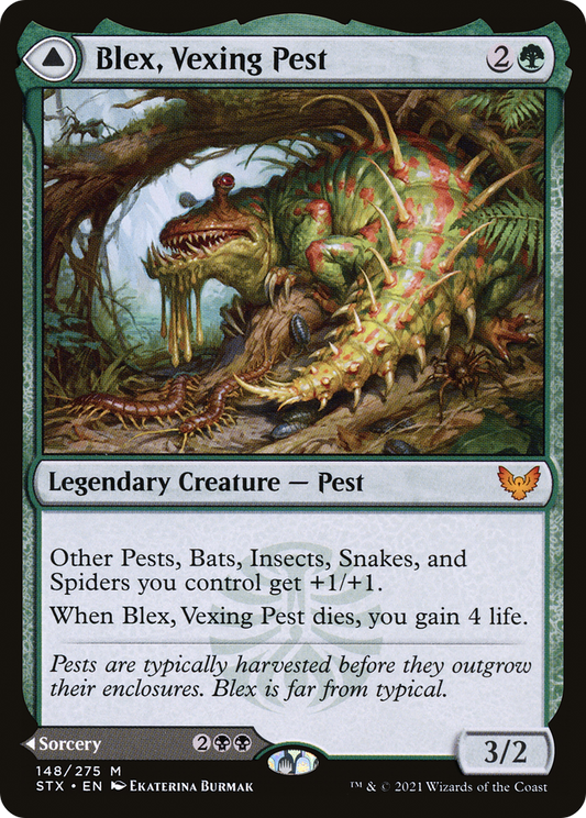 Blex, Vexing Pest // Search for Blex (148) - Strixhaven: School of Mages