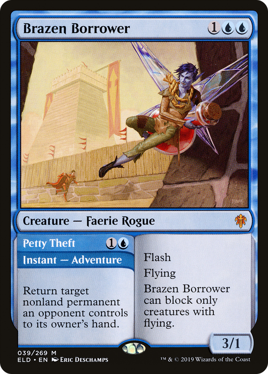 Brazen Borrower // Petty Theft (039) Foil - Throne of Eldraine