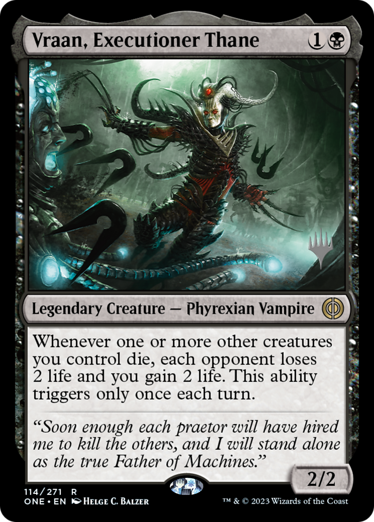 Vraan, Executioner Thane (Promo Pack) [Phyrexia: All Will Be One Promos] | Silver Goblin