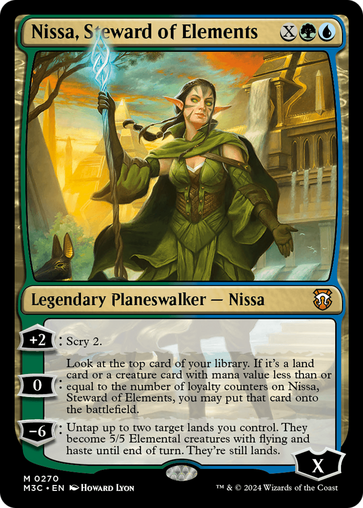 Nissa, Steward of Elements (Ripple Foil) [Modern Horizons 3 Commander] | Silver Goblin