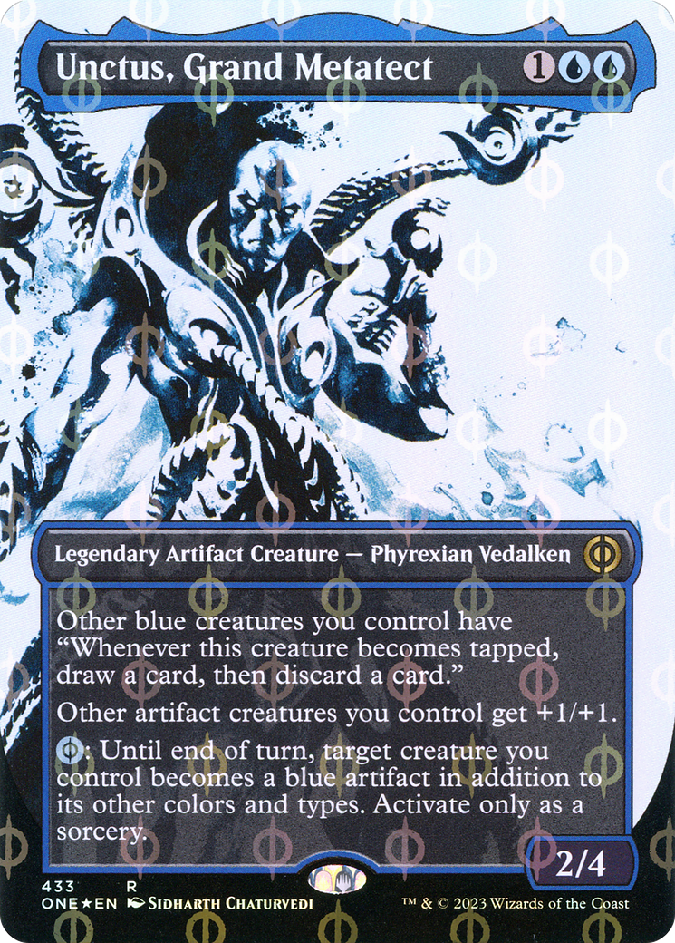 Unctus, Grand Metatect (Borderless Ichor Step-and-Compleat Foil) [Phyrexia: All Will Be One] | Silver Goblin