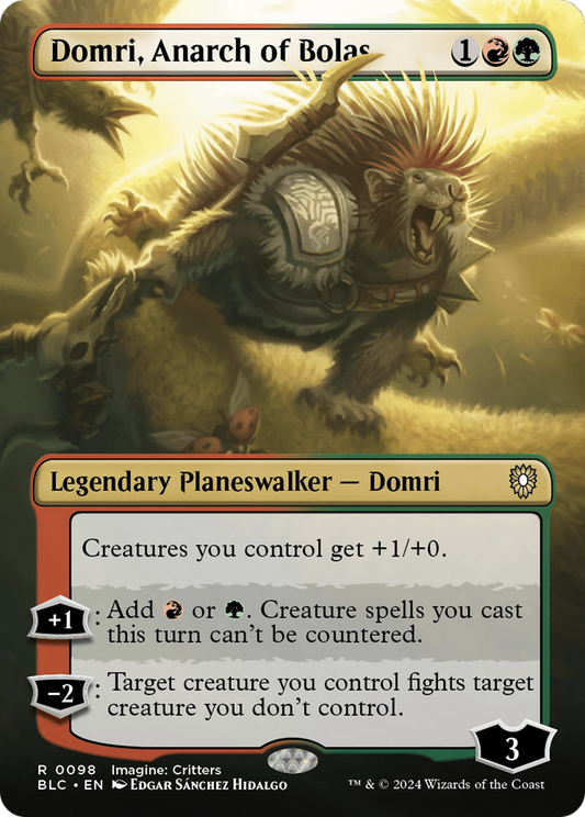 Domri, Anarch of Bolas (Borderless) [Bloomburrow Commander] Foil