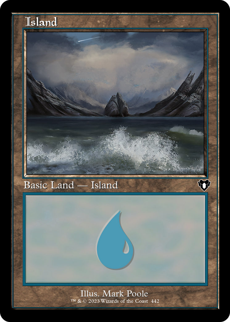 Island (442) (Retro) [Commander Masters] Foil