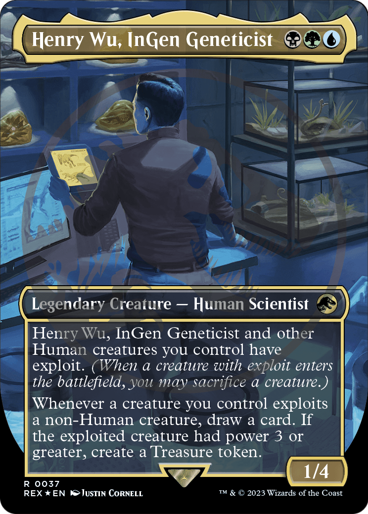 Henry Wu, InGen Geneticist (Borderless) (037) Embossed Foil - Jurassic World Collection