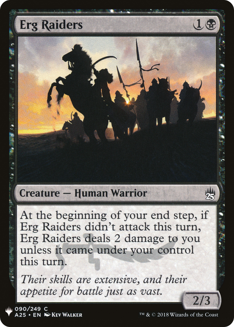 Erg Raiders (A25-90) - The List