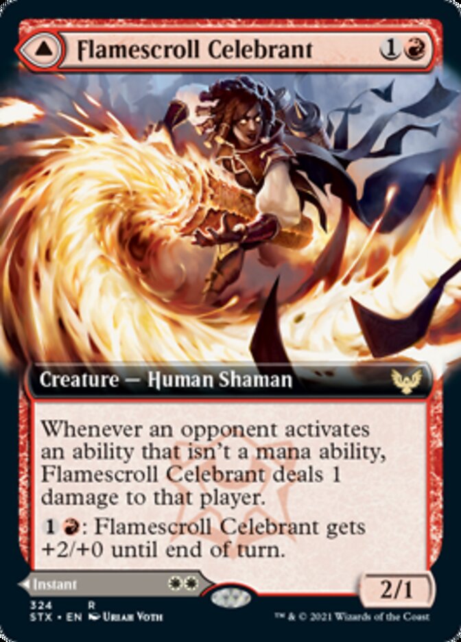 Flamescroll Celebrant (Extended Art) (324) - Strixhaven: School of Mages