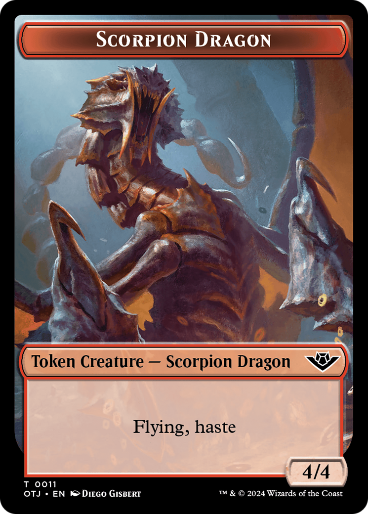 Scorpion Dragon Token [Outlaws of Thunder Junction Tokens] | Silver Goblin