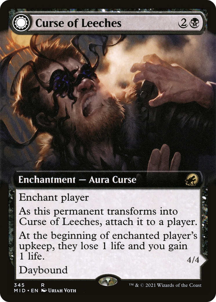Curse of Leeches // Leeching Lurker (Extended Art) (345) Foil - Innistrad: Midnight Hunt