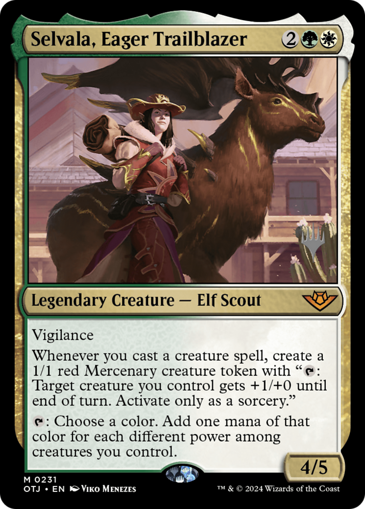 Selvala, Eager Trailblazer (Promo Pack) [Outlaws of Thunder Junction Promos] Foil