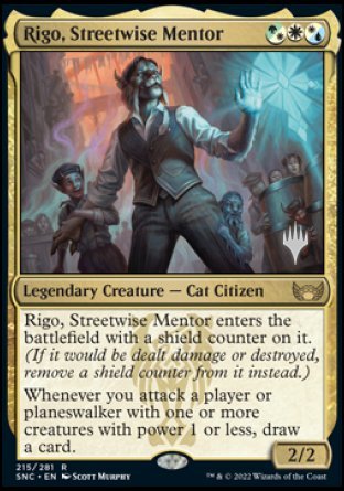 Rigo, Streetwise Mentor (Promo Pack) [Streets of New Capenna Promos] | Silver Goblin