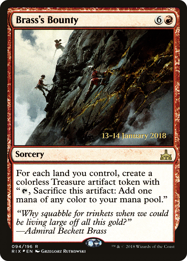 Brass's Bounty [Rivals of Ixalan Prerelease Promos] | Silver Goblin