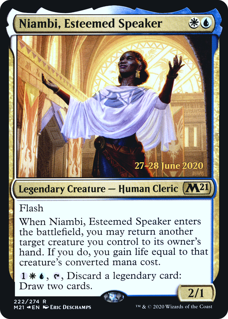 Niambi, Esteemed Speaker (222) Foil - Core Set 2021 Promos