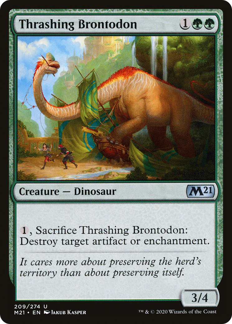 Thrashing Brontodon (209) Foil - Core Set 2021