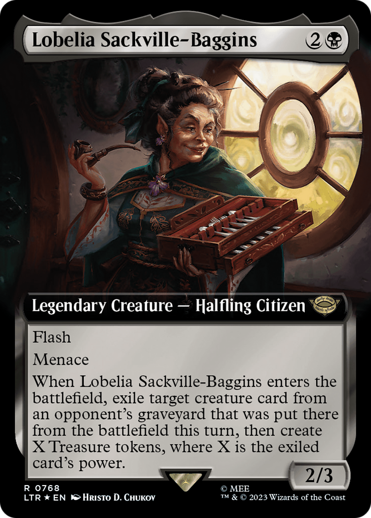 Lobelia Sackville-Baggins (Extended Art) (768) Foil - The Lord of the Rings: Tales of Middle-earth