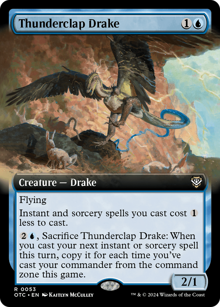 Thunderclap Drake (Extended Art) (053) - Outlaws of Thunder Junction Commander