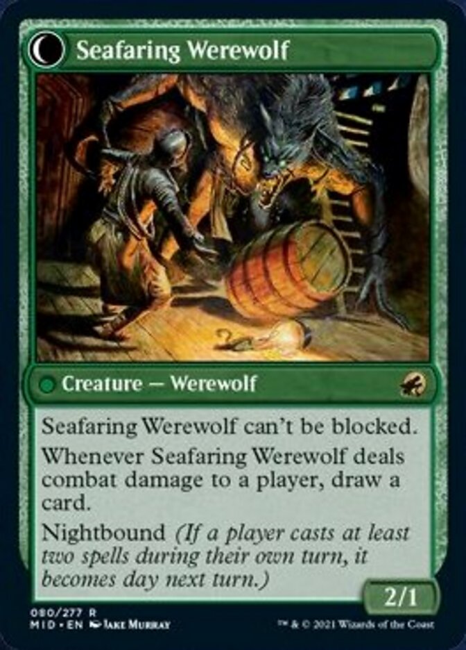 Suspicious Stowaway // Seafaring Werewolf [Innistrad: Midnight Hunt] Foil