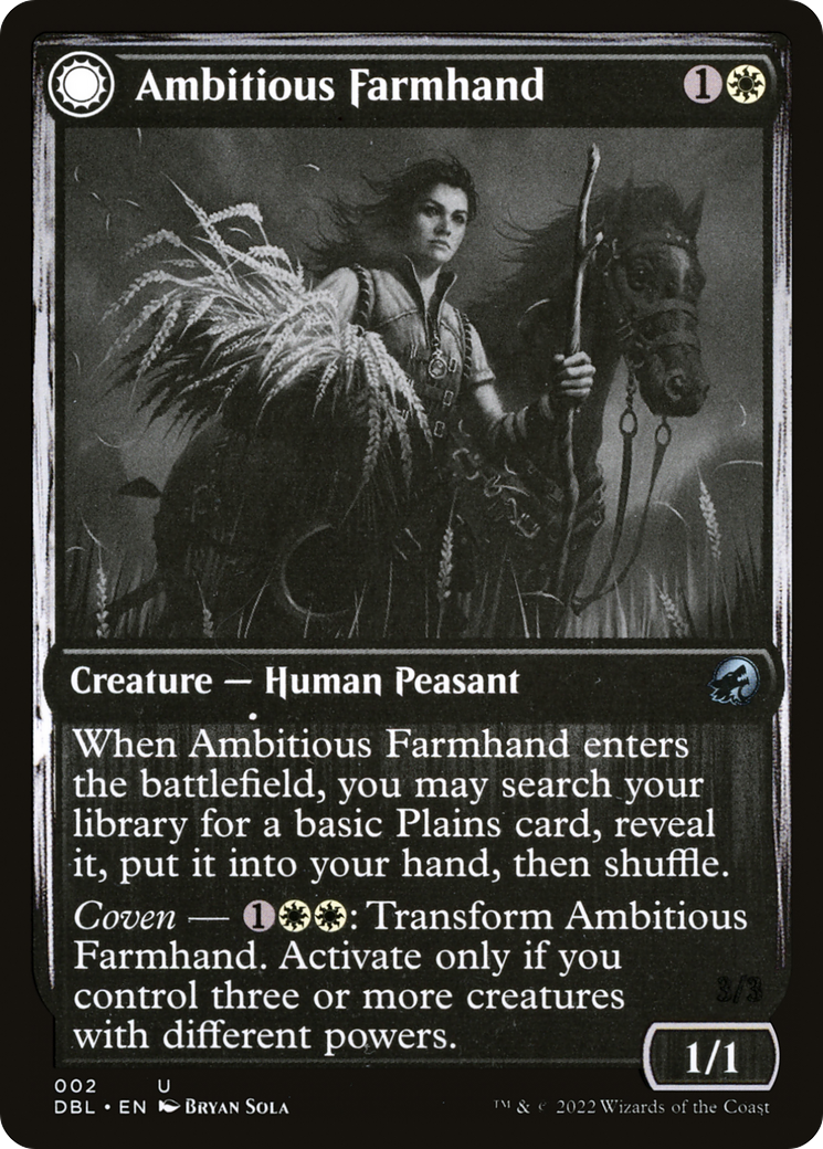 Ambitious Farmhand // Seasoned Cathar (002) Foil - Innistrad: Double Feature