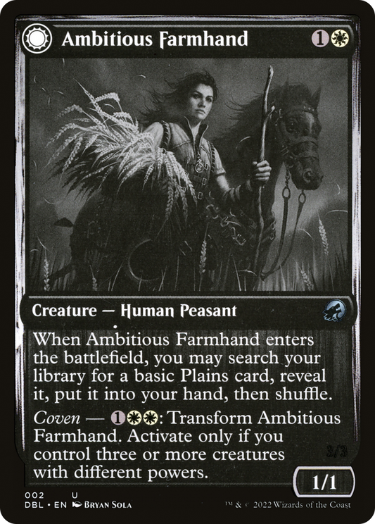 Ambitious Farmhand // Seasoned Cathar (002) Foil - Innistrad: Double Feature