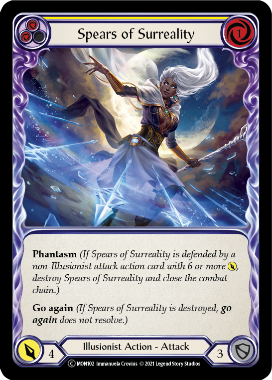 Spears of Surreality (Yellow) [U-MON102-RF] (Monarch Unlimited)  Unlimited Rainbow Foil | Silver Goblin