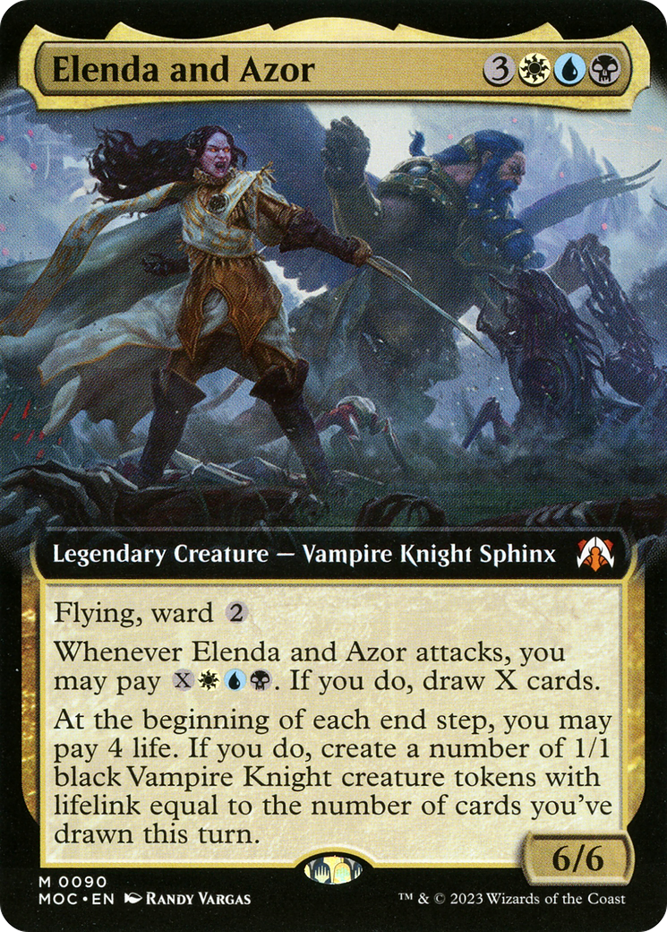 Elenda and Azor (Extended Art) (090) - March of the Machine Commander