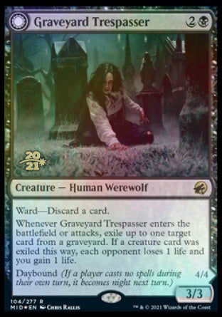 Graveyard Trespasser // Graveyard Glutton (104s) Foil - Innistrad: Midnight Hunt Promos