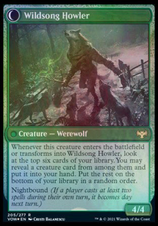 Howlpack Piper // Wildsong Howler (205s) Foil - Innistrad: Crimson Vow Promos
