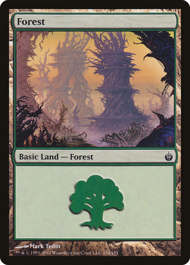Forest (154) Foil - Mirrodin Besieged
