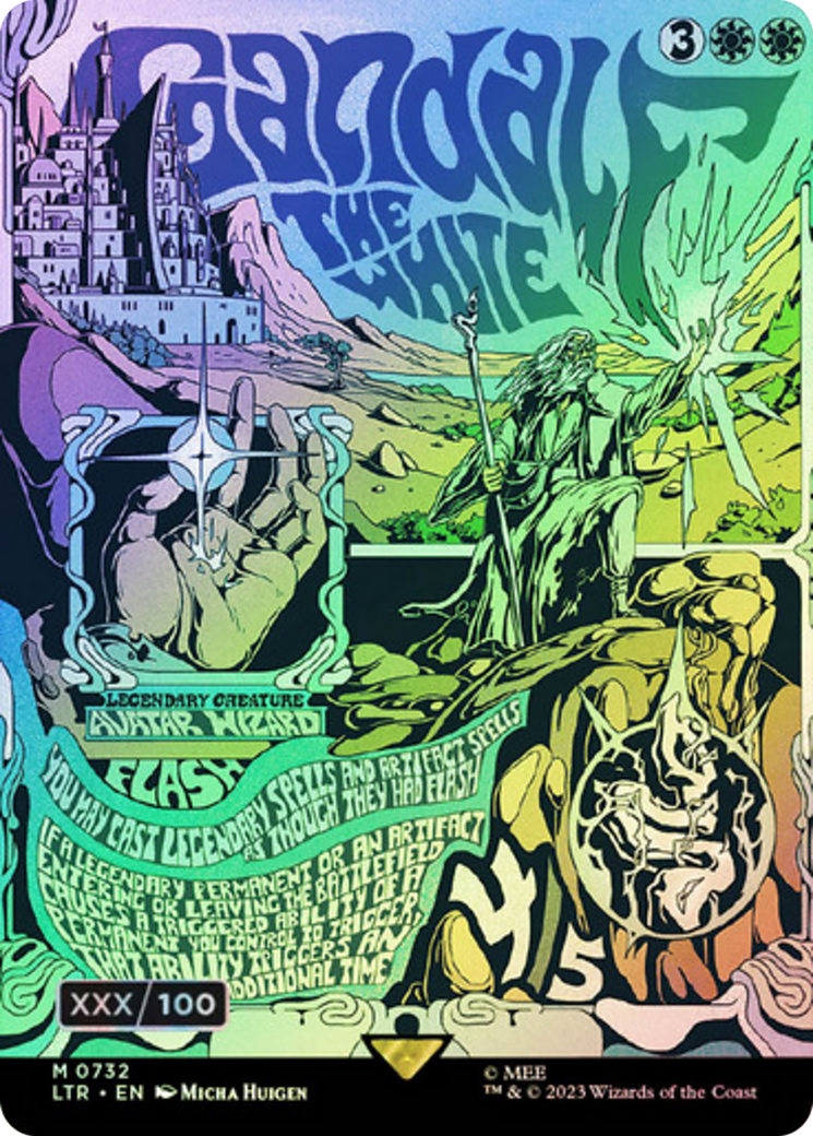 Gandalf the White (Borderless Poster) (Serial Numbered) (732) Foil - The Lord of the Rings: Tales of Middle-earth