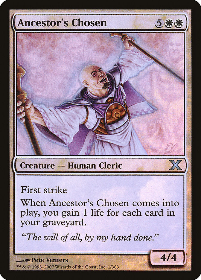 Ancestor's Chosen (Premium Foil) [Tenth Edition] | Silver Goblin