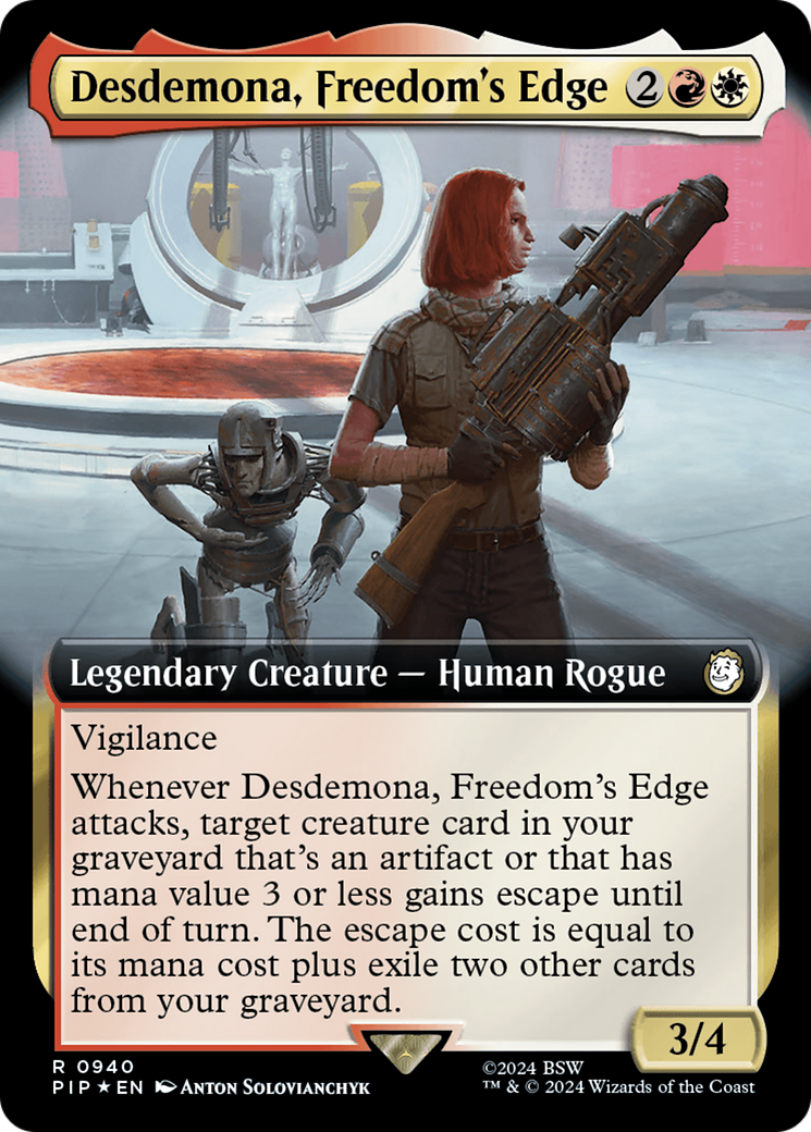 Desdemona, Freedom's Edge (Extended Art) (Surge Foil) [Fallout] | Silver Goblin