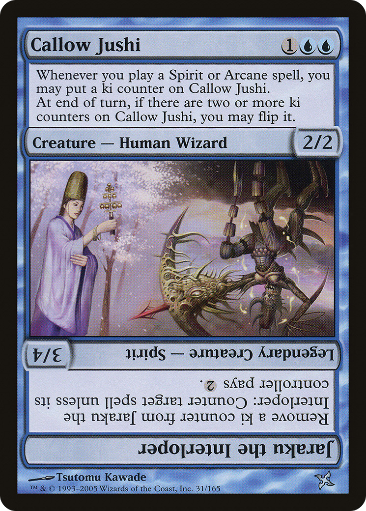 Callow Jushi // Jaraku the Interloper [Betrayers of Kamigawa] Foil