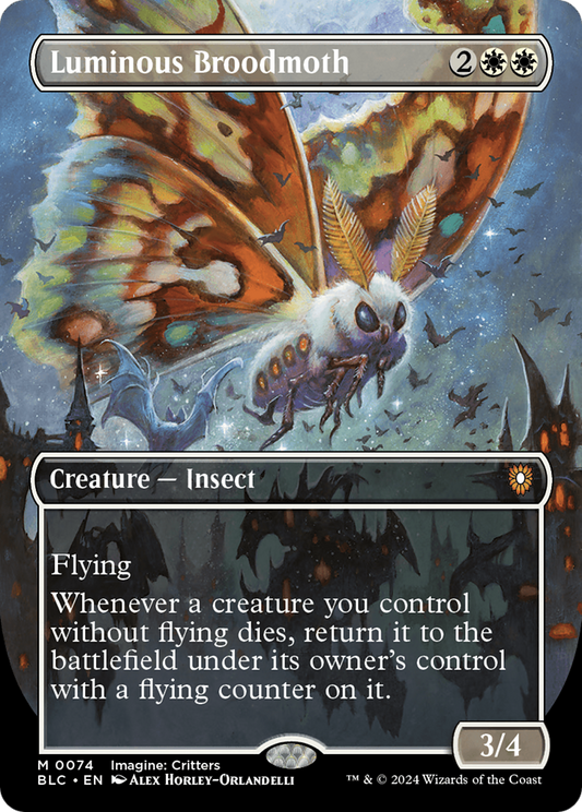 Luminous Broodmoth (Borderless) [Bloomburrow Commander] Foil